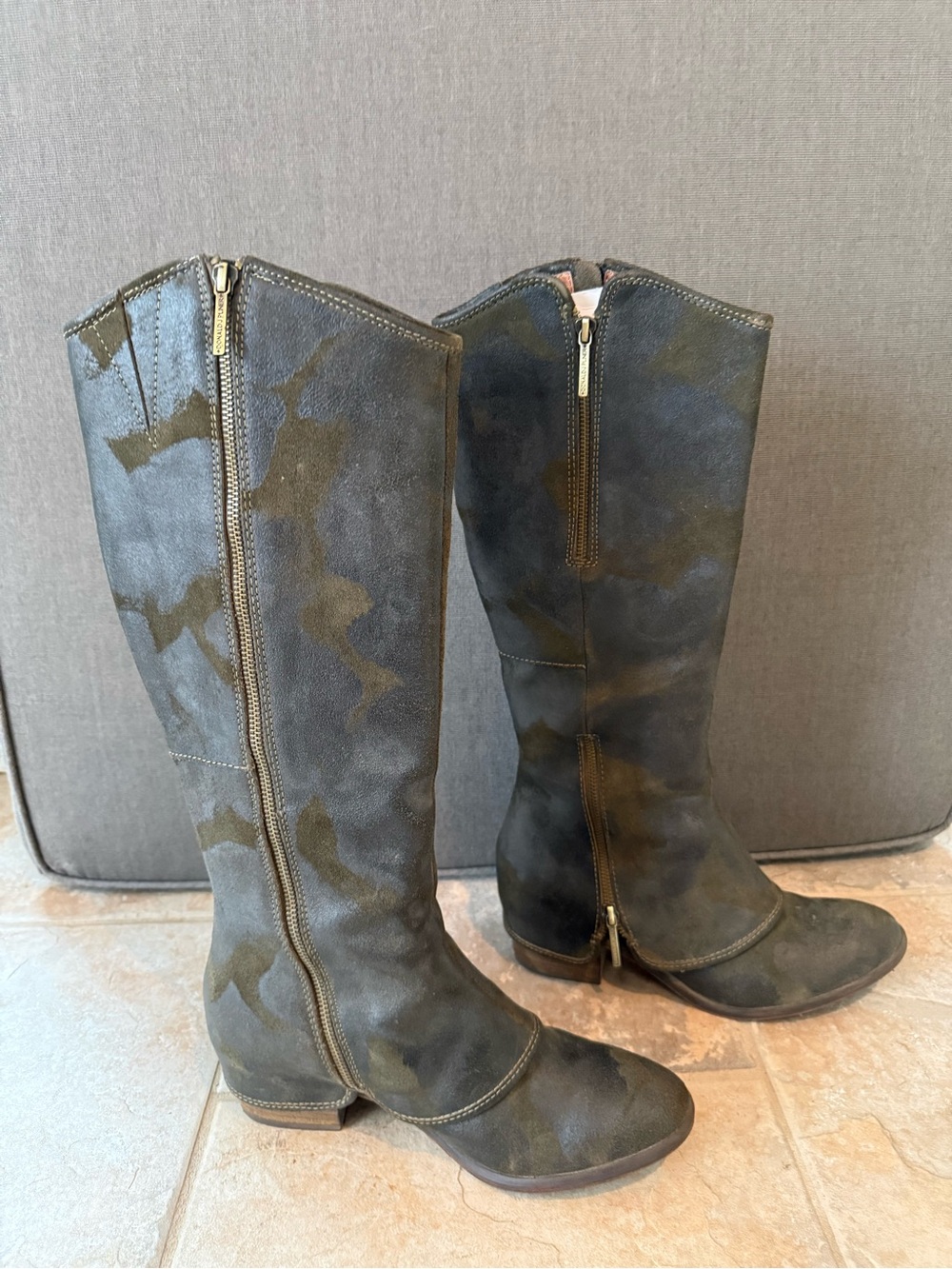 Donald J. Pliner Olive Green Camo Boots